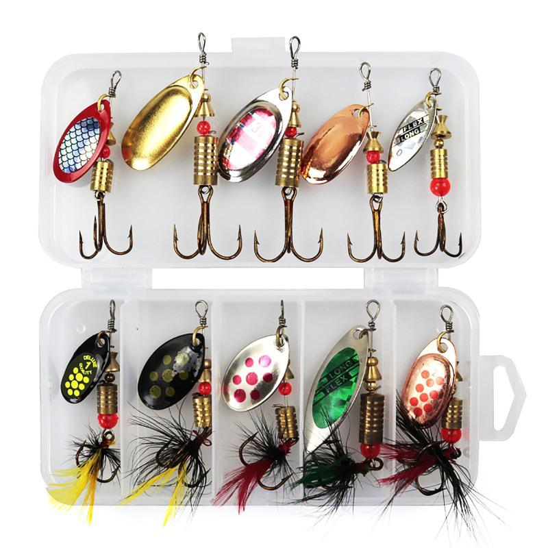 

10 шт. Металлическая блесна Блесна Рыболовная приманка Искусственная приманка Рыболовные снасти Аксессуары для пресноводной соленой воды