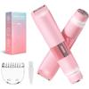 Bikini Trimmer for Women - 2 in 1 Painless Electric Razors for Women, IPX7 Waterproof Rechargeable LED Dual Head Electric Shaver for Lady Bikini