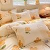 OEING Flowery Rabbit Coral Fleece 1.8m 4-Piece Bedding Set