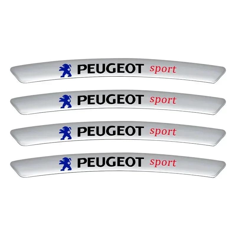 

Car Styling Auto Wheel Hub Badge Tire Rim Stickers Accessories For Peugeot 206 207 307 3008 2008 308 407 408 508 301 208 срібний