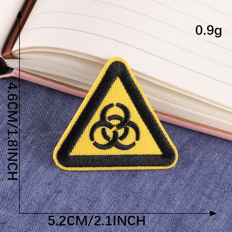 Firefighting Triangle Embroidered Patch - Sew-on Fabric Emblem for Clothing Accessories
