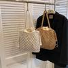 Bolso Tejido a Mano de Moda Accesorios con Borlas Bolso de Hombro Tejido de Color Sólido de Verano Bolso Tote Grande