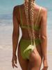 2023 European & American Solid Color Sexy Two-Piece Bikini Swimsuit for Women