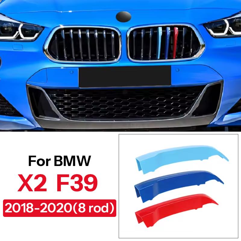 For BMW X1 X2 X3 X4 X5 X6 X7 E84 F48 F49 F39 E83 F25 G01 F26 G02 E70 F15 E53 G05 E71 E72 F16 G06 G07 3Pcs Car Grille Trim Strip