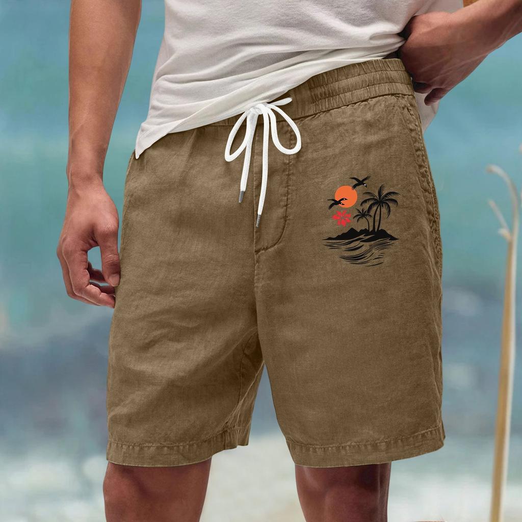 Pánské letní velké ležérní volné sportovní kalhoty plážové šortky