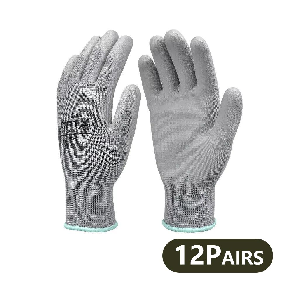 10 Pairs Household Gloves Non-slip Wear-resistant Breathable Labor Work Garden PU Work Gloves Protective Gloves S