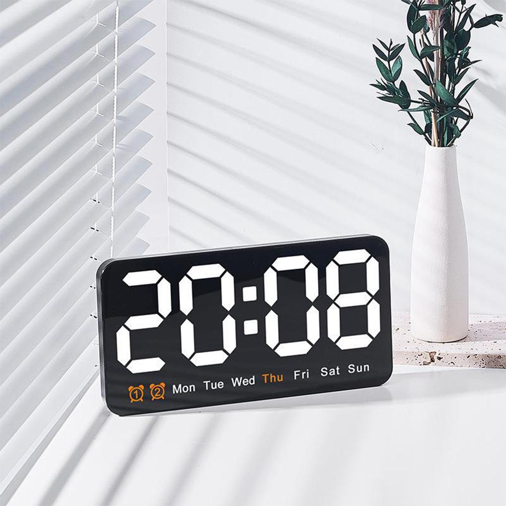 Desktop Clock With LED Numbers And Dual Alarm For Office 7. Display Time