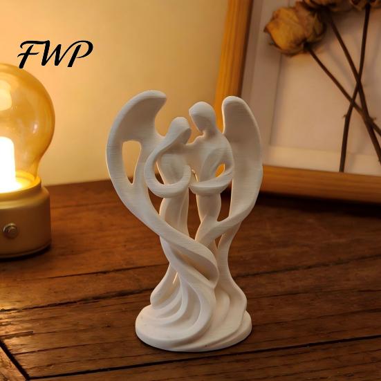Integrated Molding Ornament Angel Mother And Child Ornaments 3D Printed Smooth Lines Spiritual Protection Gift Compact Decorative Figurine Symbolizing