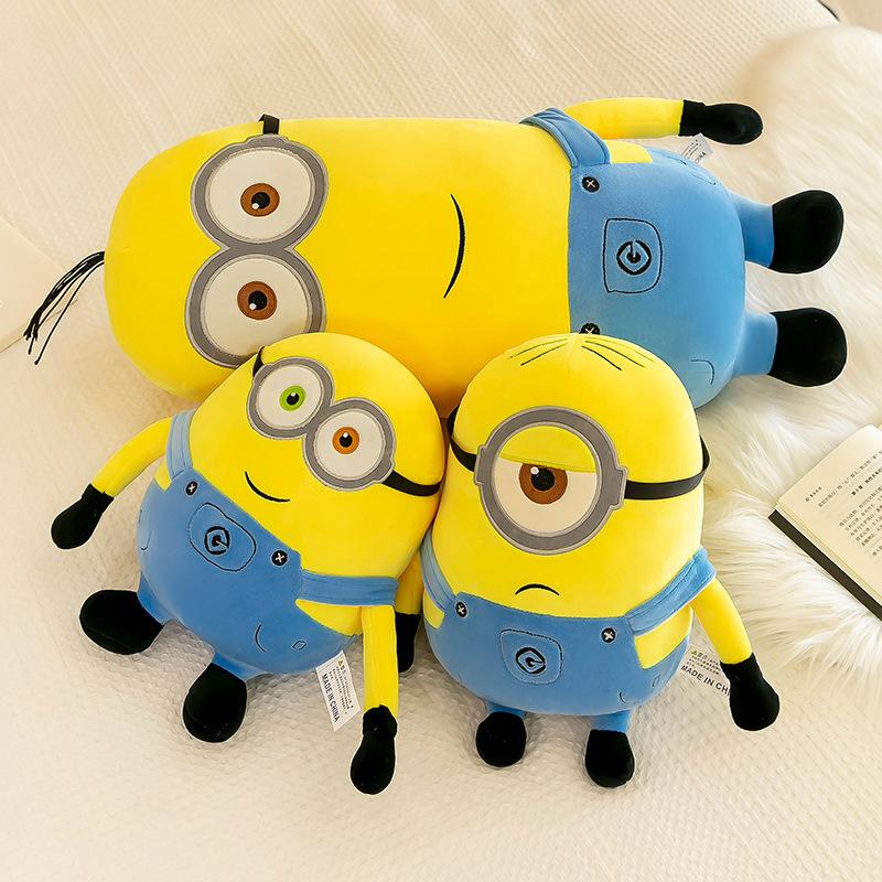 Minions Movie Periphery Yellow Plush Bob Plush Stuart Stuffed Toys In Jeans Soft Dolls Pillow Decoration Children Birthday Gift!
