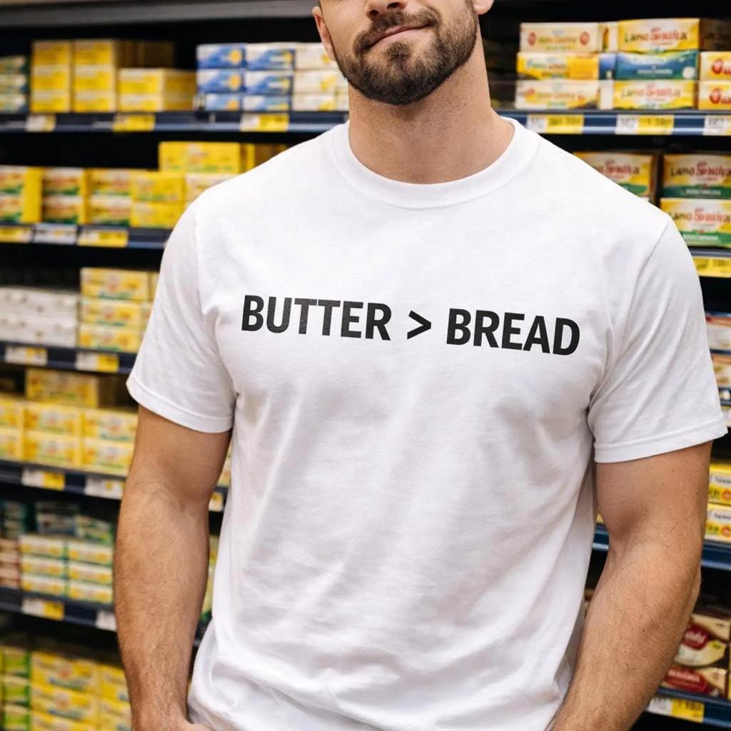 Butter Amp Gt Bread T Shirt Keto High Fat Low Carb Typography Minimalist Food Stateunisext Ketogenic Diet Vintage