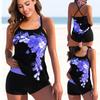 2023 Women New Flower Printed Tankini Swimsuits Plus Size Swimwear Lady Swimsuit Female Two Pieces Bathing Suits Beachwear Swim