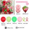 49pcs Strawberry Balloon Aluminum Foil Balloon Set with Colorful Latex Balloons for Birthday Party and Anniversary Decorations
