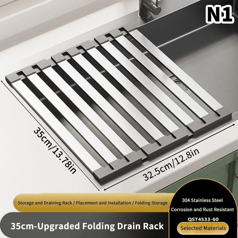 304 Нержавеющая сталь Кухонная сушилка для посуды Складная сушилка для посуды Стойка Стойка Раковина Миска и Стойка для хранения посуды Полка для сушки 2750₽