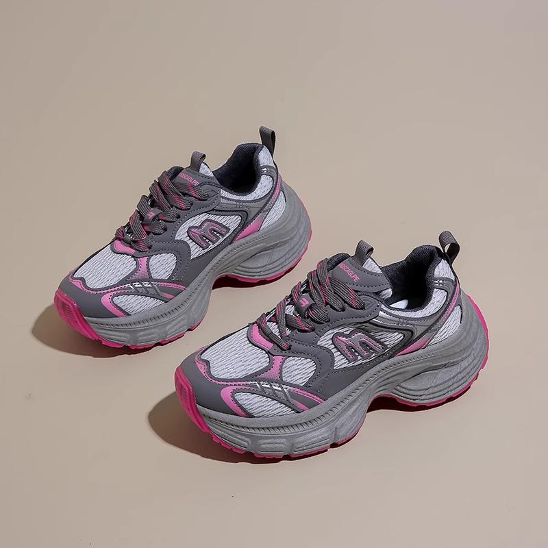 

2025 Spring Korean Platform Rhinestone Sneakers - Petite Height-Boosting Street Style Women s Casual Shoes 38