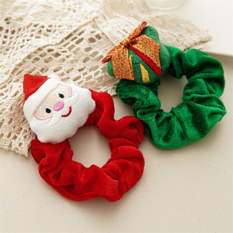 Multiple Winter Christmas Tight Corsets, Plush Cartoon Hair Ropes, Cute Santa Claus Hair Accessories, Braided Hair Loops