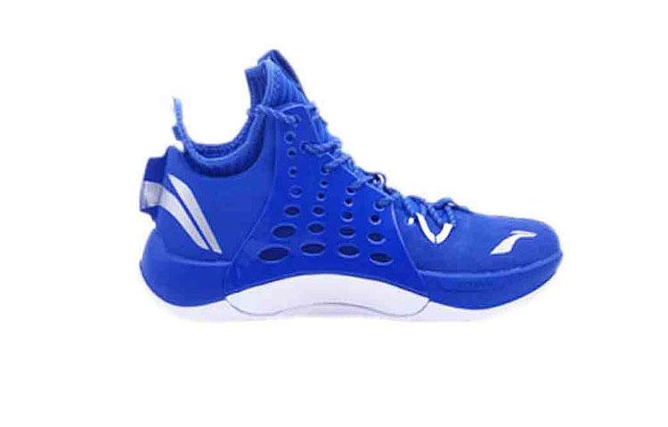 Li Ning SONIC 7 Slip Resistant Abrasion Resistant Mid top Basketball Shoes Men's Duke Blue ABAP019-7