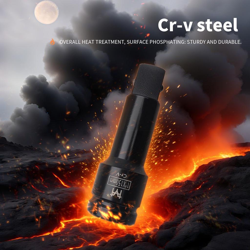 1Pc Heavy Duty Long Extension Bar Ratchet Wrench Impact Socket Extender Pneumatic Tool  1/2 3/4 1 Inch 75 125 150 200 300 400mm