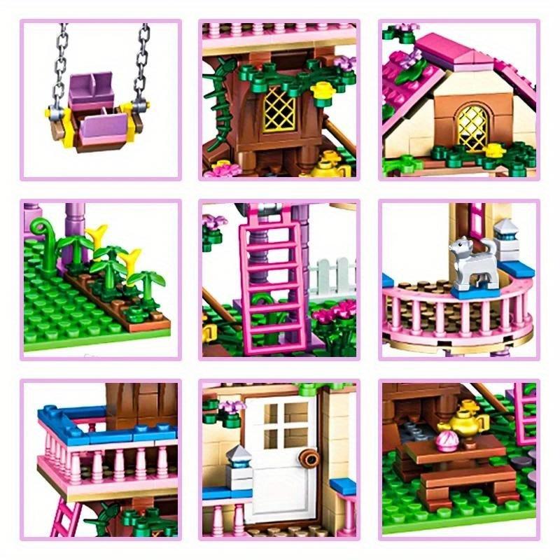 Non-Toxic 504Pcs Friends City Tree House Summer Holiday Villa Castle Building Blocks Sets Figures Garden Diy Toys For Kids Children Birthday