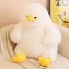 Adorable Yellow Long-Haired Plush Duck Doll - Huggable Stuffed Animal Pillow Gift