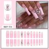 Sweet Heart Design Press-On Nails With Rhinestones French Tip Fake Women Daily Wear