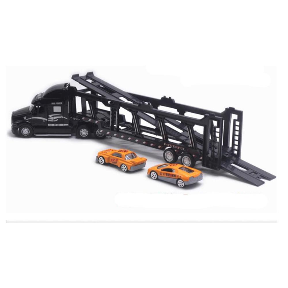 1/48 symulacja pojazdu transportowego odlewanego ciśnieniowo, aluminiowy model ciężarówki z lekkim efektem dźwiękowym, samochodzik-zabawka