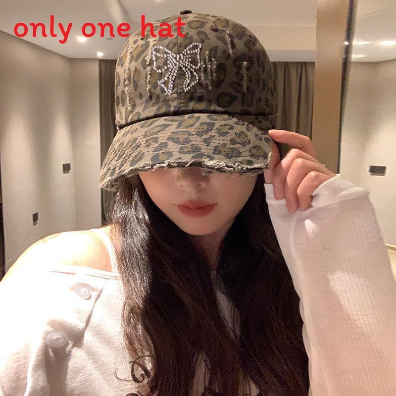 American Retro Leopard Print Embroidered Baseball Cap With Curved Brim For Women Sunshade