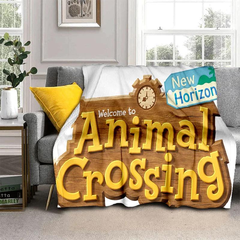 Cartoon Animal Crossing New Horizons Soft Plush Blanket,Flannel Blanket Throw Blanket for Living Room Bedroom Sofa Cover Child