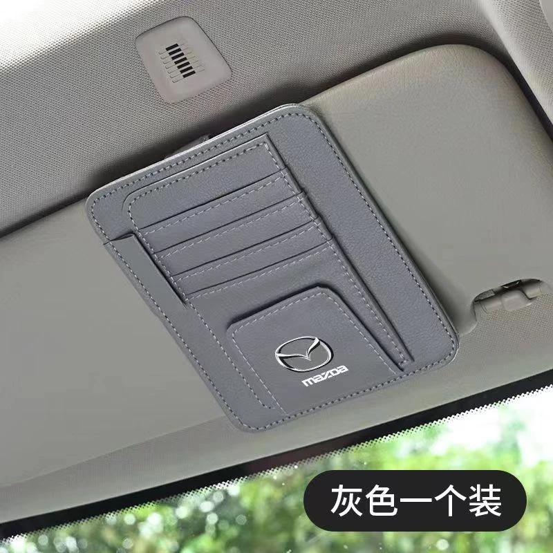 2025 Hot Car Card Holder Sun Visor Organizer For Mazda CX3 CX5 CX8 CX30 Mazda 2 3 6 Sunvisor Ticket Sunglasses Holder Storage Po