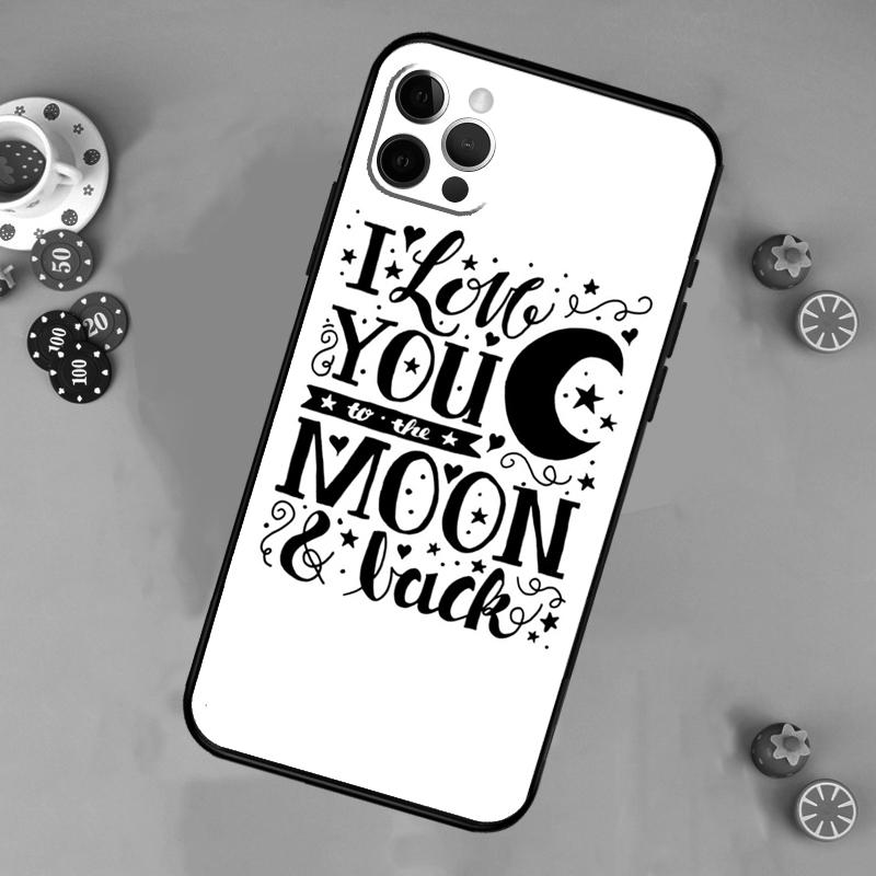 Love You To The Moon And Back Art Phone Case For iPhone 17 Air 13 16 15 11 12 14 Pro Max 13 12 mini 15 16 Plus 16e Cover Funda