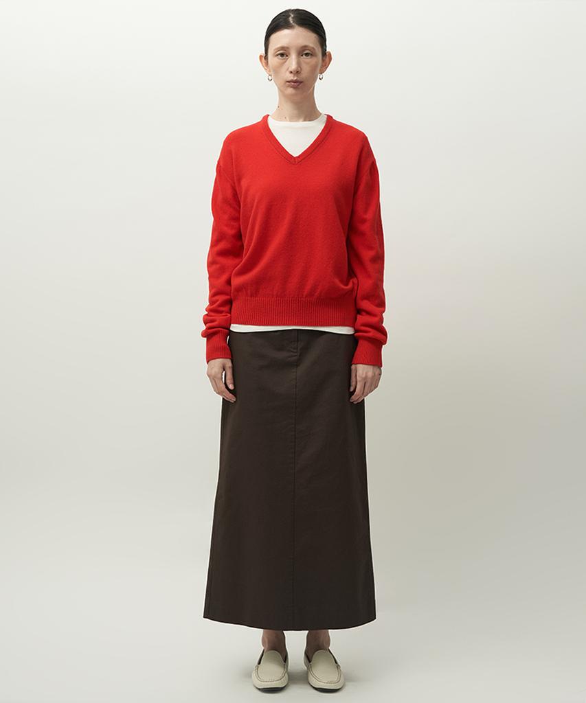 Leopeusaideuhwaiteulabel Noble V Neck Knit Raspberry Red