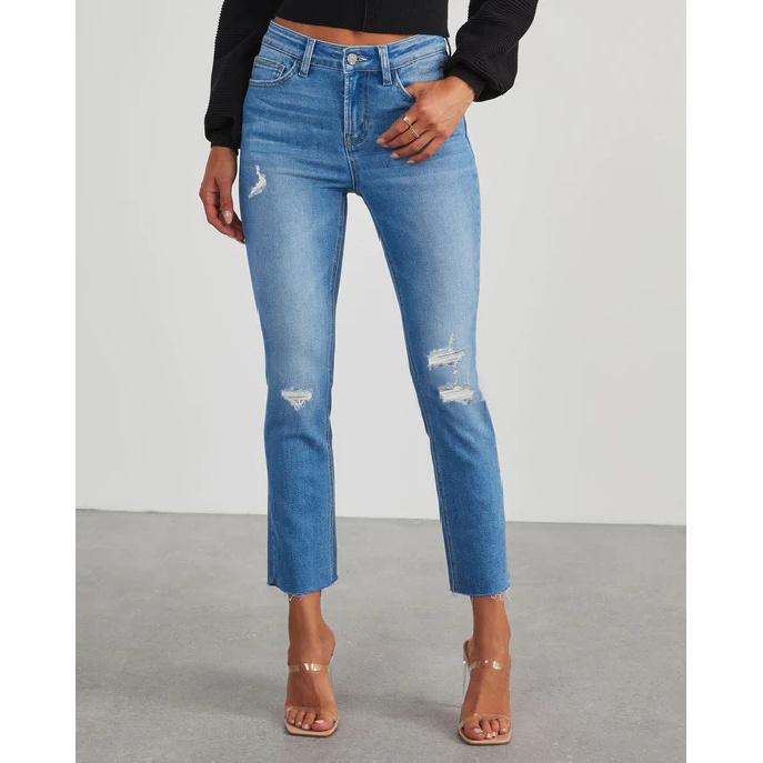 2026 New Women s Fashion Retro Slim Fit Stretch Jeans Casual Simple Long Pants S