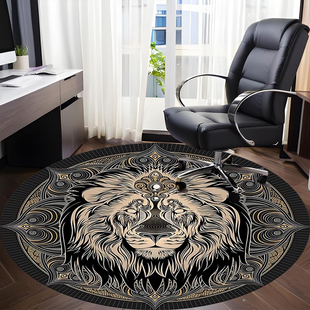 1PC Lion Mandala Pattern Chair Carpet for Office, Indoor Non-Slip Washable Carpet, Soft Comfortable Mat For Office Room Yy250930295