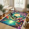 Cat Theme Crystal Velvet Rug Personalized Custom Name Text Soft Floor Mat Home Decor