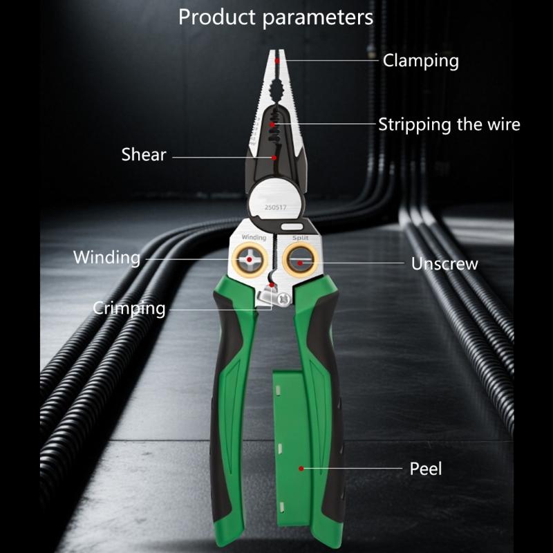 Professional Electrician Wire Stripping and Cutting Pliers With Ergonomic Grip for Clean Safe Cut Industrial Easy To Use