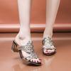 Damen Sommer Plateau-Sandalen mit Strasssteinen, Koreanischer Feen-Stil Modische Schuhe für Kleider.