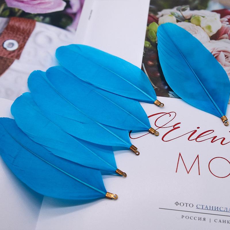 50Pcsdiy Jewelry Accessories Feather Big Floating Metal Clip Feather Swan Hair Jewelry Clothing Accessories Materials