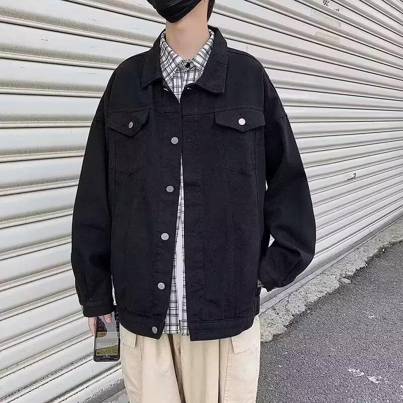 2026 Spring/Autumn Men's Korean Style Denim Jacket - Loose, Trendy Streetwear Casual Top