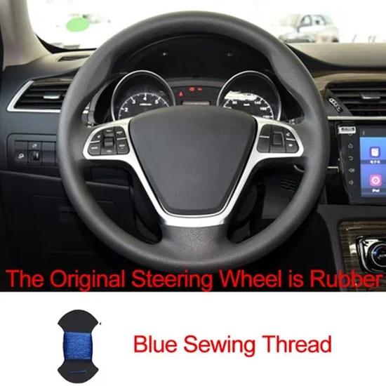 Hand Sewing Car Steering Wheel Cover Wrap For Zotye T600 2014 2015 2016 2017 Braid On the Steering Wheel Auto Car Accessories
