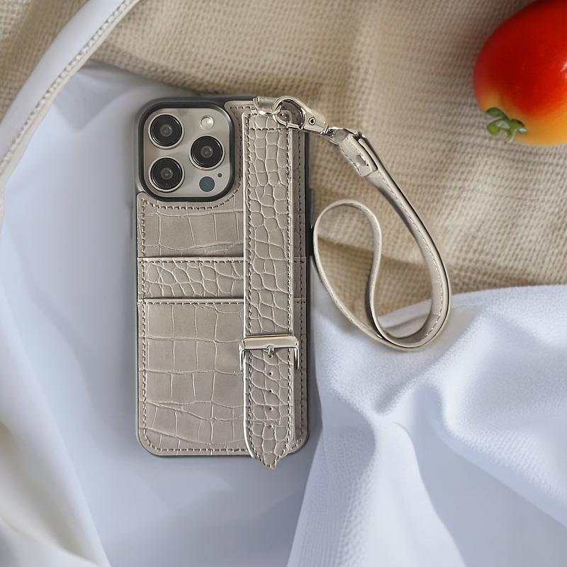 Luxury Crocodile Texture Leather Phone Case for 15 Pro Max, Slim Fit Anti-Scratch Protective Cover with Card Slot