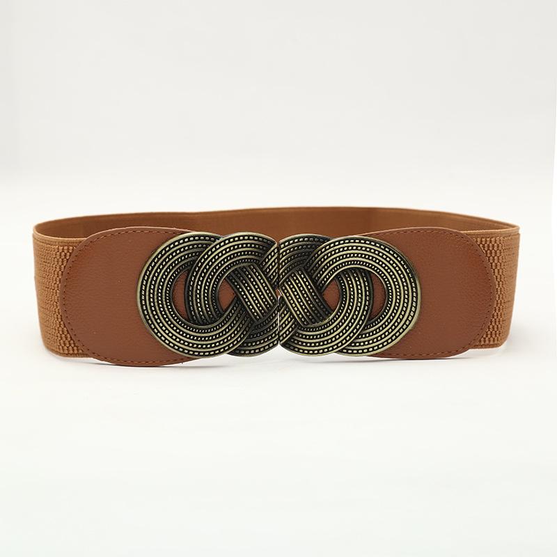 Fashion Retro Wide Belt for Women Korean Style Elastic Elastic Waist Seal Dress Decorative Women's Braided Belt