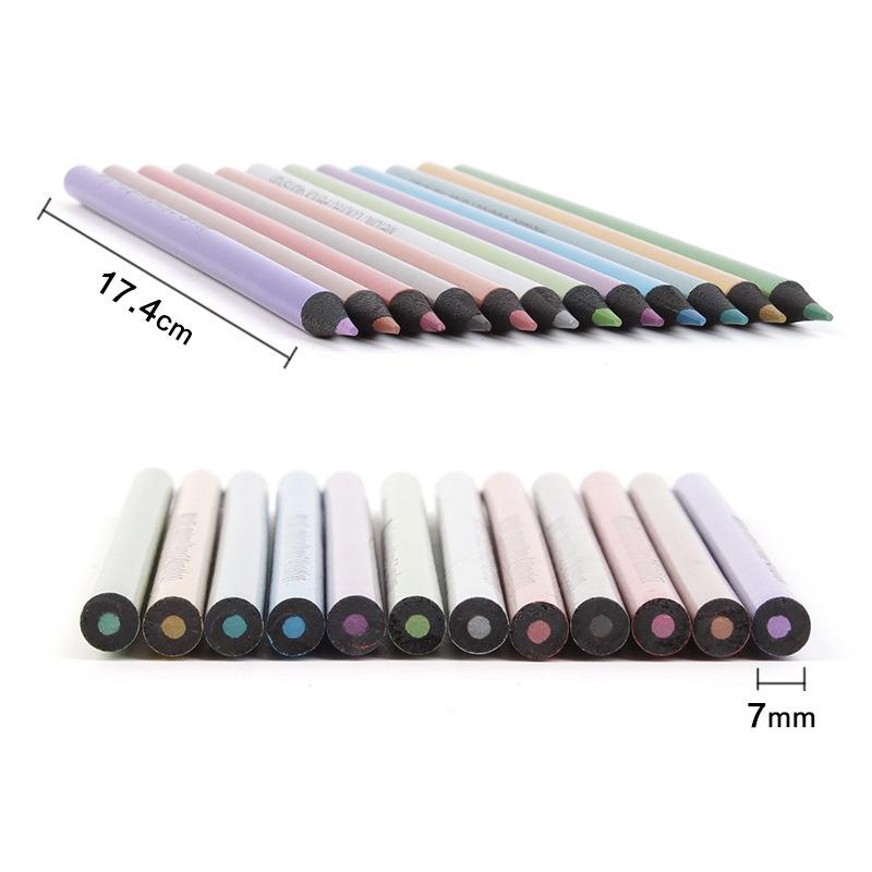 12 Color Metallic Colored Pencils Drawing Sketching Set Coloring Colour Pencils lapis decor Profession Art Supplies For Artist