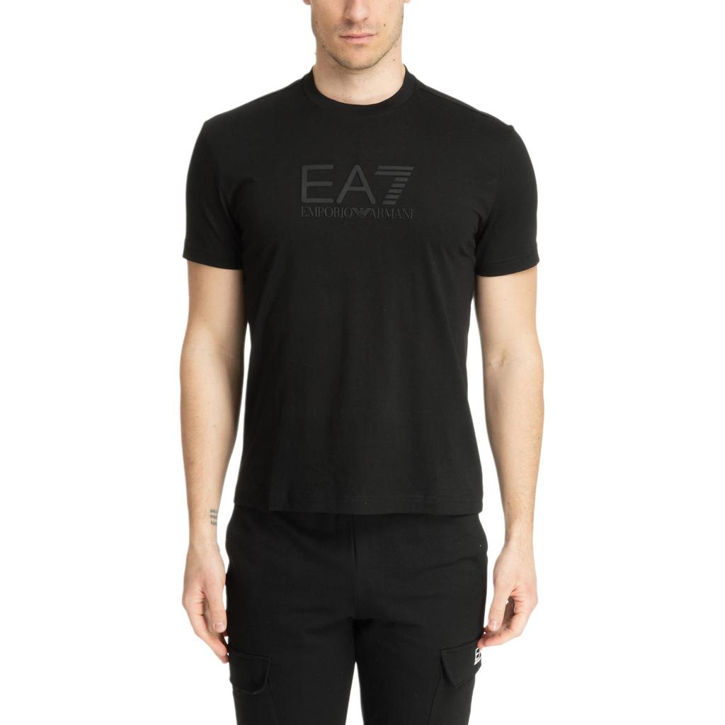 Emporio Armani EA7 Short Sleeve Crew Neck Solid Color Simple T-Shirt Regular Fit Men Tops Black 7M000224-AF10375-UC001