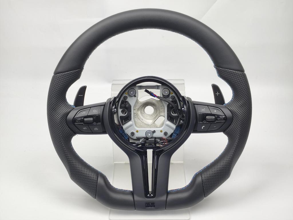 Black Chrome Sport Leather Steering Wheel For F30 F36 F20 F23 F22 M3 F80 X1 F48 F10 F07 F01 M5 E84 E87 E90 E70 BMW Car Accessory Easy To Install