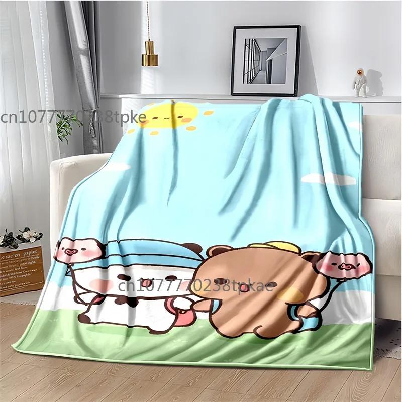Cute Bubu and Dudu Series Blanket Flannel Cozy Soft Fleece Bedspread Classic Cartoon Blanket,Decke
