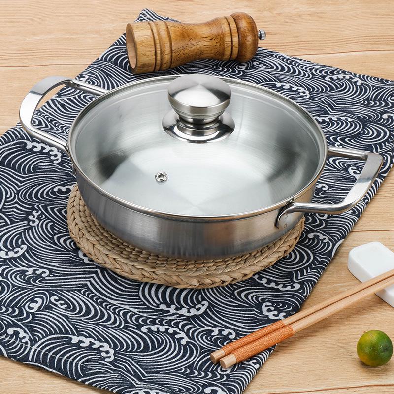 Spanish Gold Stainless Steel Mini Seafood Hot Pot - Portable Outdoor Alcohol Stove 18cm