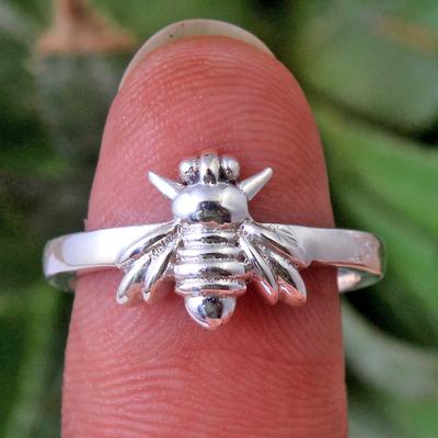 Honig Biene Ring, Unisex Ring, Tierschmuck, Silber Charm Schmuck, handgefertigter Schmuck, Silberring