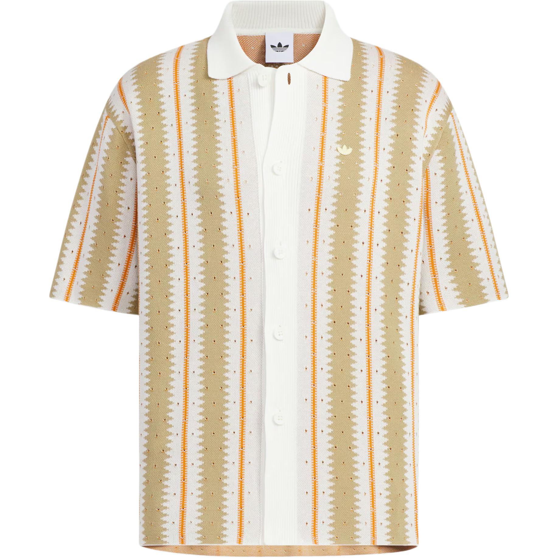 

adidas Originals Resort Crochet Polo Knit Beige White KE5834 XL