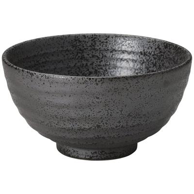 Yamashita Kogei Rice Bowl Black 12.3×6.5cm Ibushi Black Rokubei Round Bowl Large