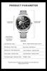 Men's Luxury Waterproof Automatic Mechanical Watch with Steel Band and Luminous Skeleton Design
