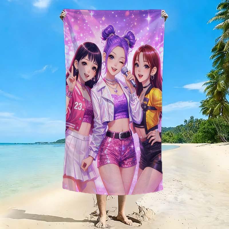 1pc K-pop Anime Idol Girl Group Beach Towel Microfiber Soft Quick Dry Gym Sports Towel Bath Towel for Bathroom Swimming Outdoor